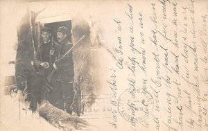 RPPC MEN HUNTING GUNS CONCORD NEW HAMPSHIRE REAL PHOTO POSTCARD 1905