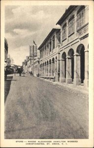 St Croix Virgin Islands VI Christiansted Street Scene Vintage Postcard