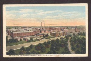 AKRON OHIO THE GOODYEAR TIRE & RUBBER COMPANY FACTORY 1918 VINTAGE POSTCARD