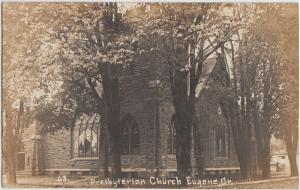 Oregon o Foto Real RPPC Postal 1910 Eugene Presbyterian Church 