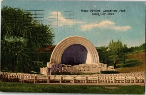 Music Pavilion, Grandview Park, Sioux City IA c1958 Vintage Postcard J33