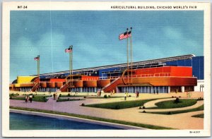 VINTAGE POSTCARD VIEW OF THE AGRICULTURAL BUILDING AT CHICAGO WORLD'S FAIR 1933