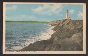 Canada Nova Scotia YARMOUTH Bay Shore with Lighthouse Pub Harry McKinlay ~ WB