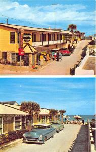 Daytona Beach FL Russell's Breezway Motel Cottage Colony Old Cars Postcard