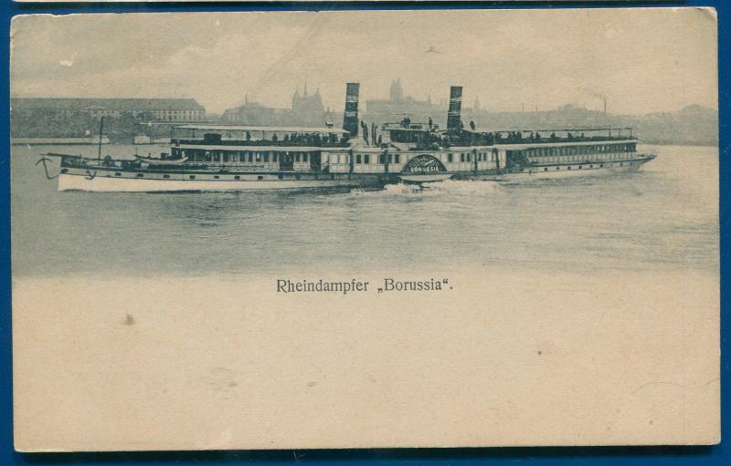 Rheindampfer Borussia Germany steamer old German postcard