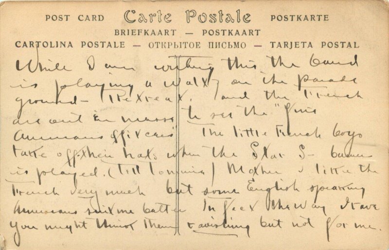 c1918 WW I American Soldier Correspondence - Château of Blois France - Postcard