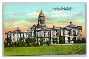 Vintage 1944 Postcard Panoramic View State Capitol Building Cheyanne Wyoming