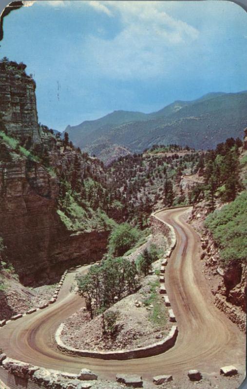 Horseshoe Curve in Williams Canon near Manitou Springs CO, Colorado - pm 1962