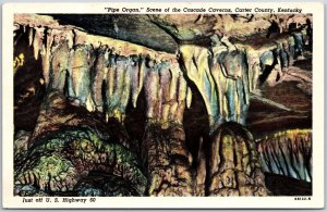 Pipe Organs In On The Cascade Caverns Cake Carter County Kentucky KY Postcard