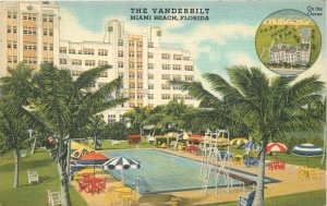 Florida Miami Beach The Vanderbilt Swimming Pool Postcard Teich 22-6893