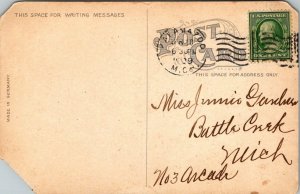 VTG Postcard Central High School 1909 Kalamazoo Michigan Battle Creek  171