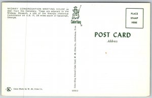 Savannah Georgia 1950-60s Postcard Midway Congregation Meeting House