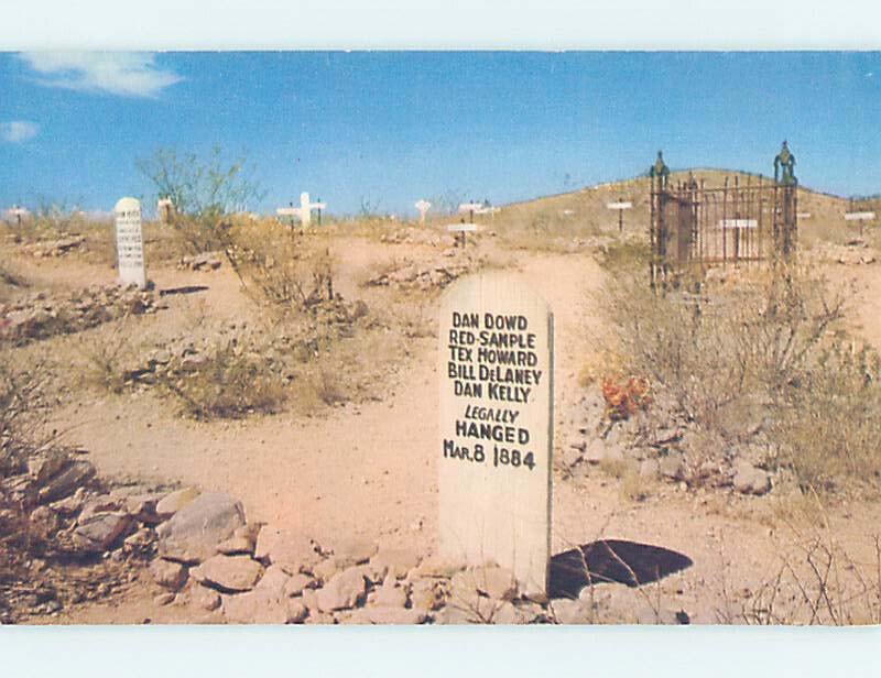 Chrome CEMETERY SCENE Tombstone - Near Sierra Vista Arizona AZ AG2653@