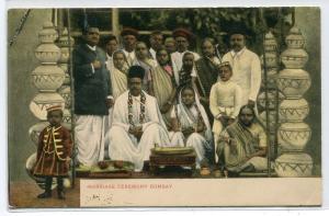 Marriage Ceremony Bombay India 1907c postcard