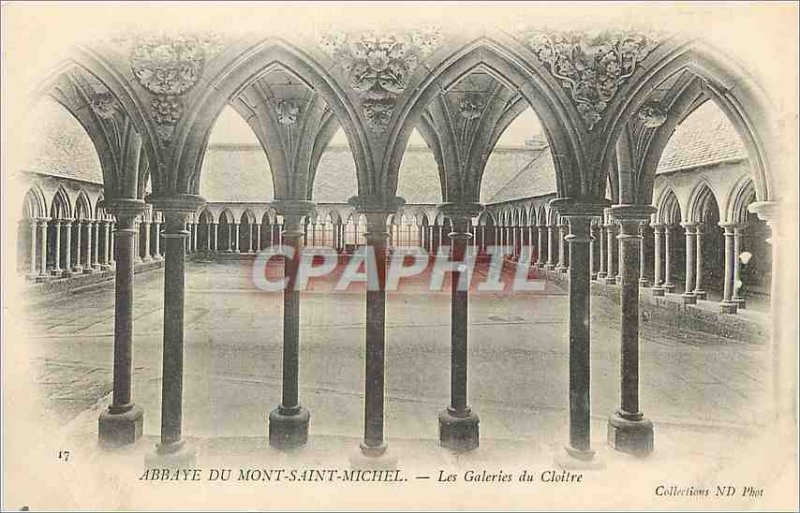 Postcard Abbey of Mont Saint Michel Les Galeries du Cloitre