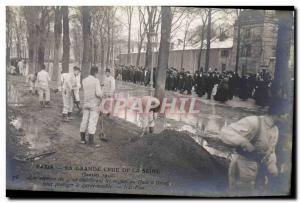 Old Postcard Militaria Paris The flood of the Seine January 1910 The fire of ...