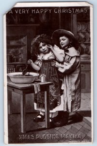 1909 Christmas Children Pudding Making New York NY Antique Posted Postcard