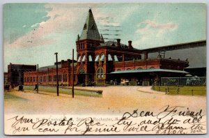 Vtg Rochester NY New York Central Railroad Train Station 1908 UDB Postcard