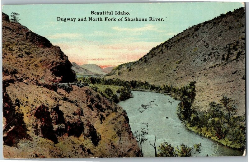 Dugway and North Fork of Shoshone River ID Vintage Postcard B80