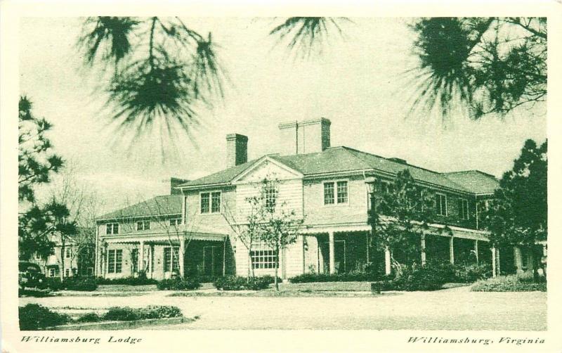 Williamsburg Lodge VA Virginia Hotel old car Postcard Restoration Inc.