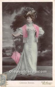 Cecile Sorel Reutlinger Photography postal used unknown postal stamp on front