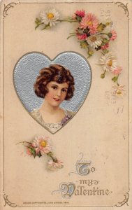 J82/ Valentine's Day Love c1910 Postcard John Winsch Cupid Woman 223