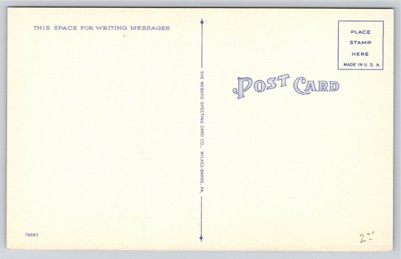 Allenton Pennsylvania~Masonic Temple Building~Vintage Linen Postcard