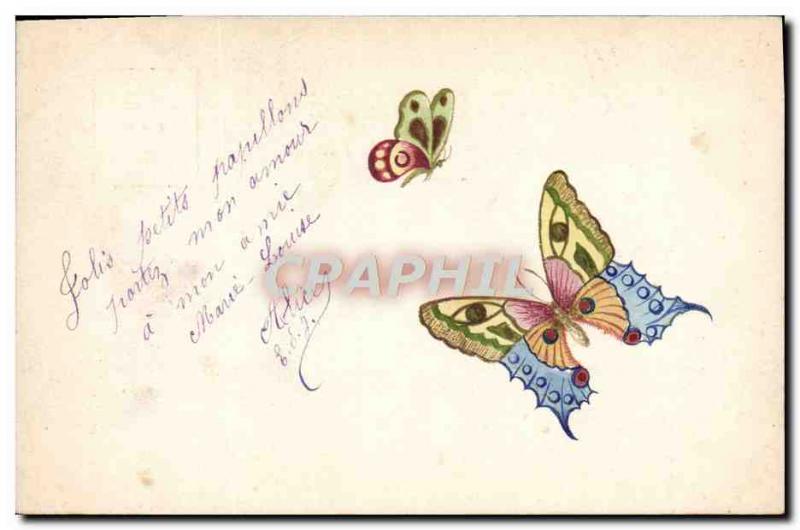 Old Postcard Fancy Butterfly