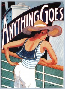 1987 ANYTHING GOES LINCOLN CENTER THEATER PRODUCTION NAUTICAL POSTCARD 4.25X6