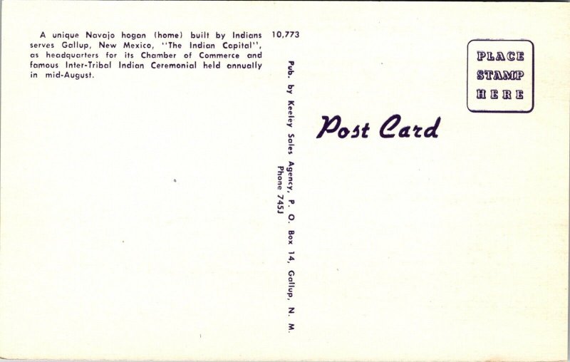 Linen Postcard Navajo Hogans in Gallup, New Mexico~139448