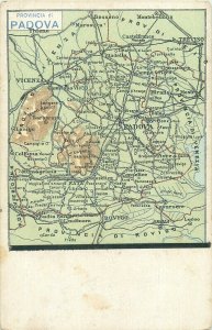 Italy Padua map postcard 1900`s 