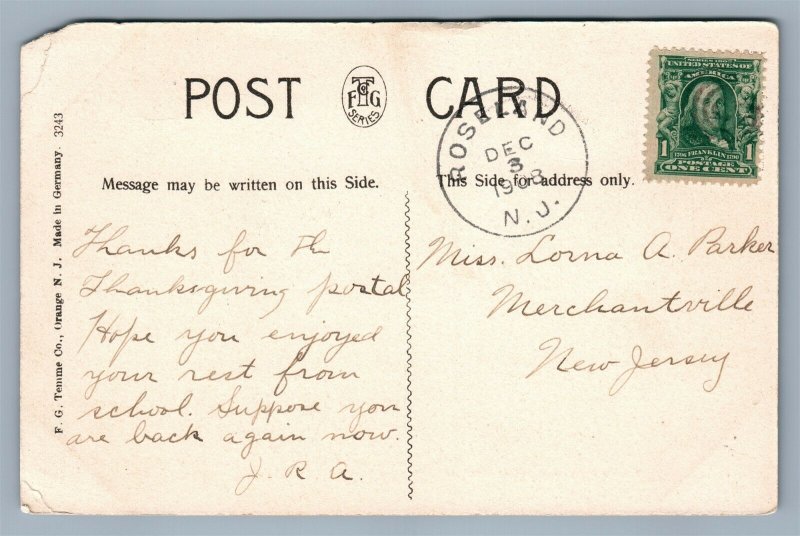ROSELAND NJ EAGLE ROCK AVENUE ANTIQUE POSTCARD