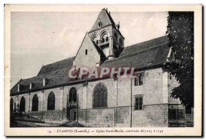 Old Postcard Etampes (S and O) Church St. Basil Built