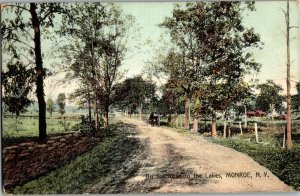 On the Road to the Lakes, Monroe NY c1909 Vintage Postcard E52
