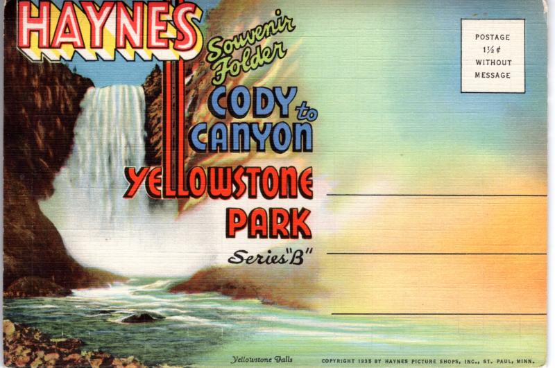 YELLOWSTONE NATIONAL PARK, SOUVENIR FOLDER, SERIES B , 1935.