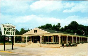 PA, Pennsylvania GETTYSBURG MOTOR LODGE  US 15 Roadside Motel  ca1950's Postcard