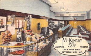 Jefferson City Missouri McKinney Bros Cafe Interior Vintage Postcard AA69140