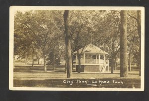 RPPC LEMARS IOWA CITY PARK GAZEBO LE MARS IA. VINTAGE REAL PHOTO POSTCARD