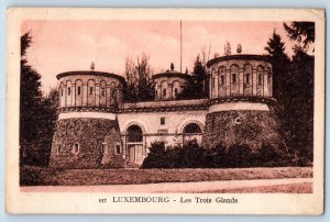 Luxembourg Postcard View of Building Les Trois Glands 1930 Posted Vintage