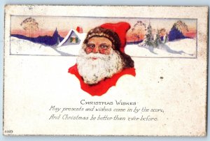 Lemon South Dakota SD Postcard Christmas Santa Claus Winter Scene 1928 Vintage