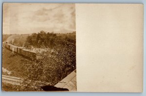c1910's Railroad Train Scene RPPC Photo Unposted Antique Postcard