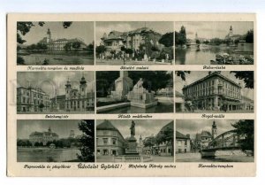 497135 Hungary Greetings from Gyor Vintage multi-views postcard