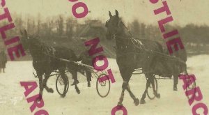 Canada RPPC c1910 HARNESS RACING Horse Race ON ICE!! Snow Lake TROTTING Trotter