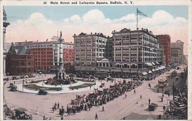 New York Buffalo Main Street and Lafayette Square 1926