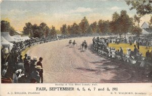 G65/ Van Wert Ohio Postcard 1911 County Fair Harness Horse Race Track