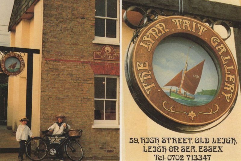 Bicycle Hanging Sign At Leigh On Sea Tait Art Gallery Postcard