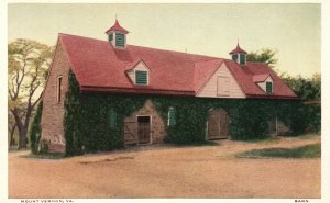 Vintage Postcard 1920's View of Barn Mt. Vernon Virginia VA