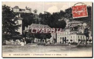 Old Postcard Uriage les Bains The Thermal Establishment and Chateau