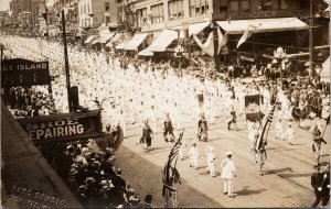 Seattle WA Parade Veterans in White ?? Aiko Studio Real Photo Postcard F71 