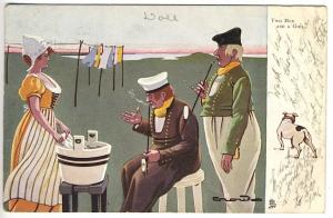 Raphael Tuck Dutch Natives Oilette Two Men & A Girl Laundry Postcard